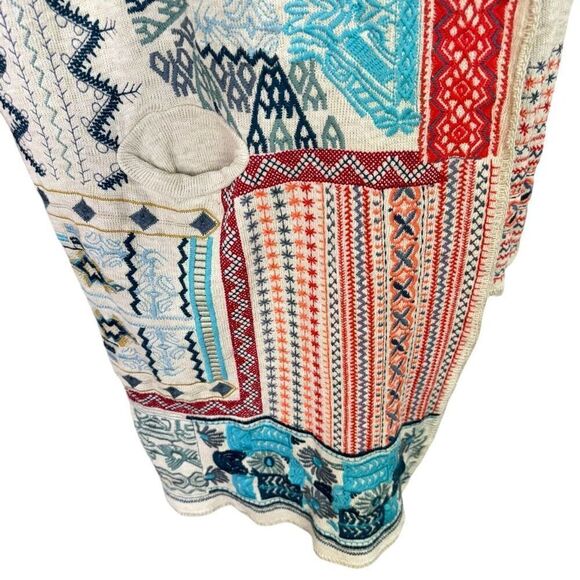 BIYA Johnny Was Floral Embroidered Open Front Hooded Cardigan Multicolor Medium - Picture 10 of 13